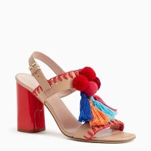 Kate Spade New York Central Tasseled Block Heel Sandals - Natural Multi